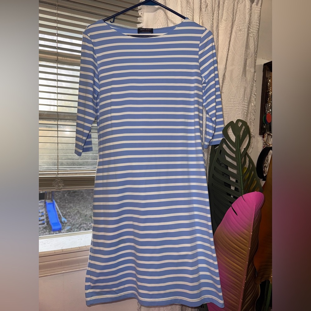 Blue and White Striped Dress Saint James